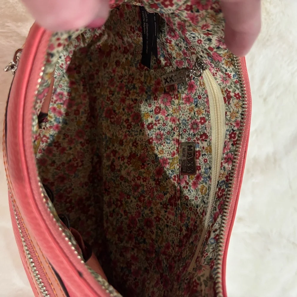 Maxx New York Coral Leather Hobo Bag